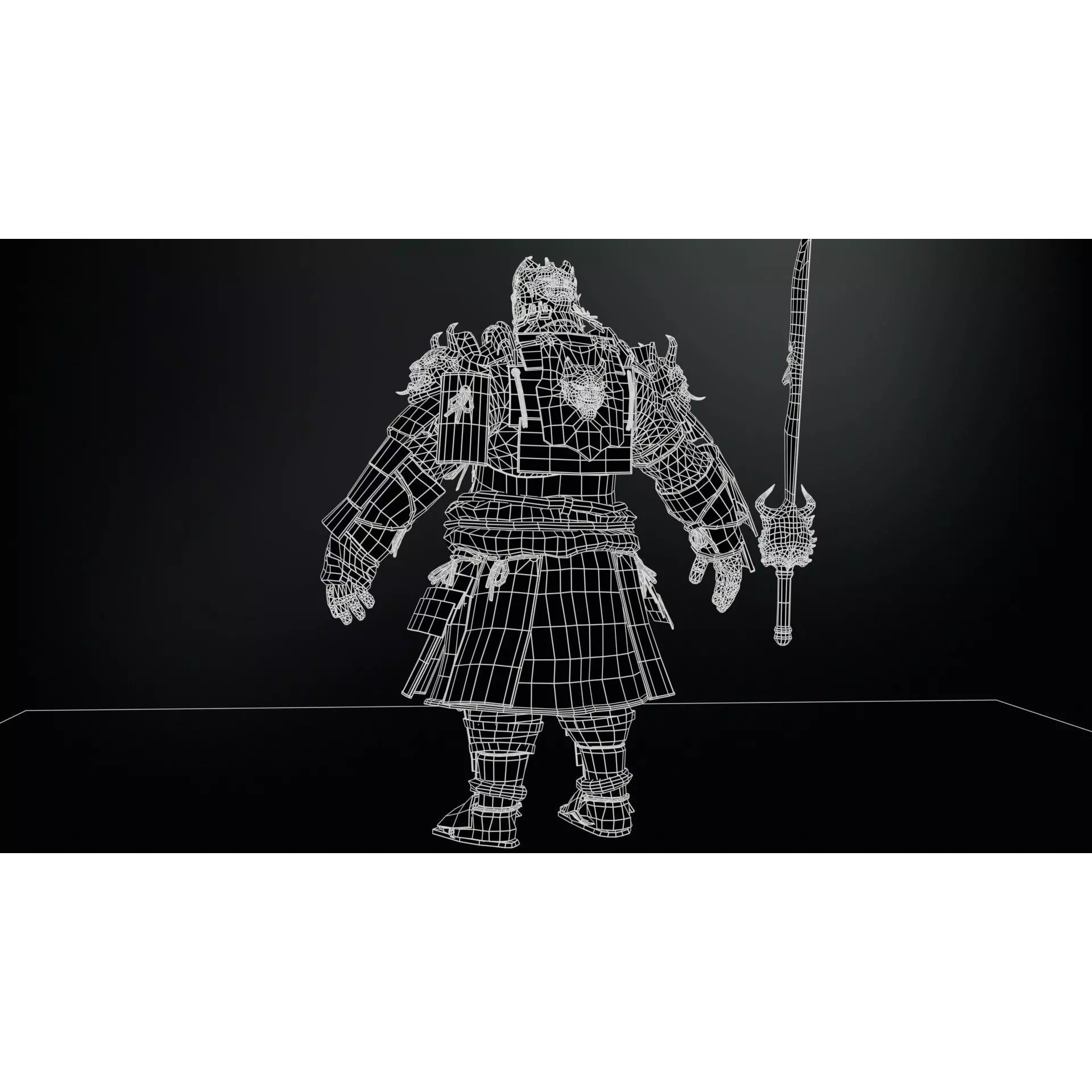 Demon Oni - Low-Poly Game-Ready 3D Model - View 37