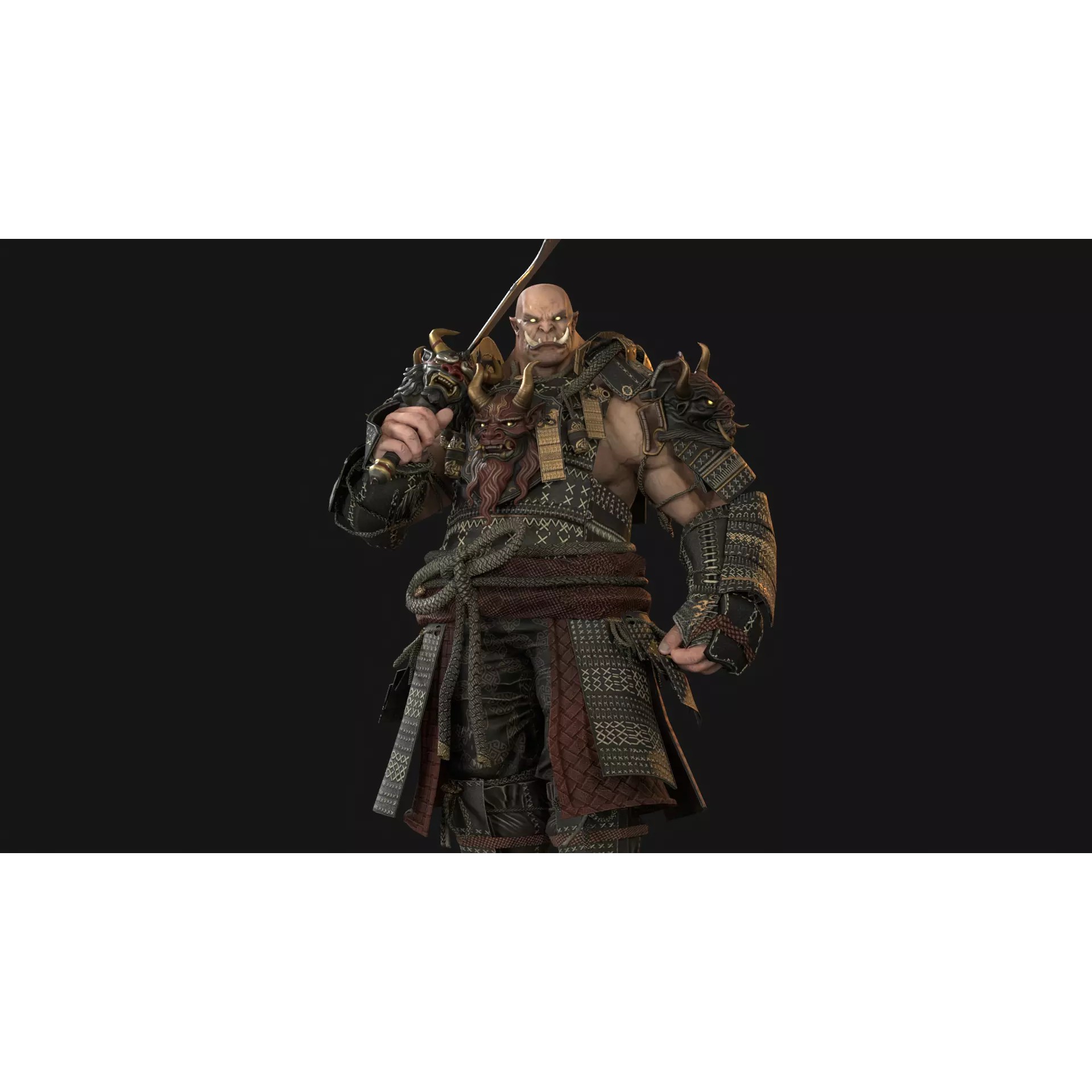 Demon Oni - Low-Poly Game-Ready 3D Model - View 38
