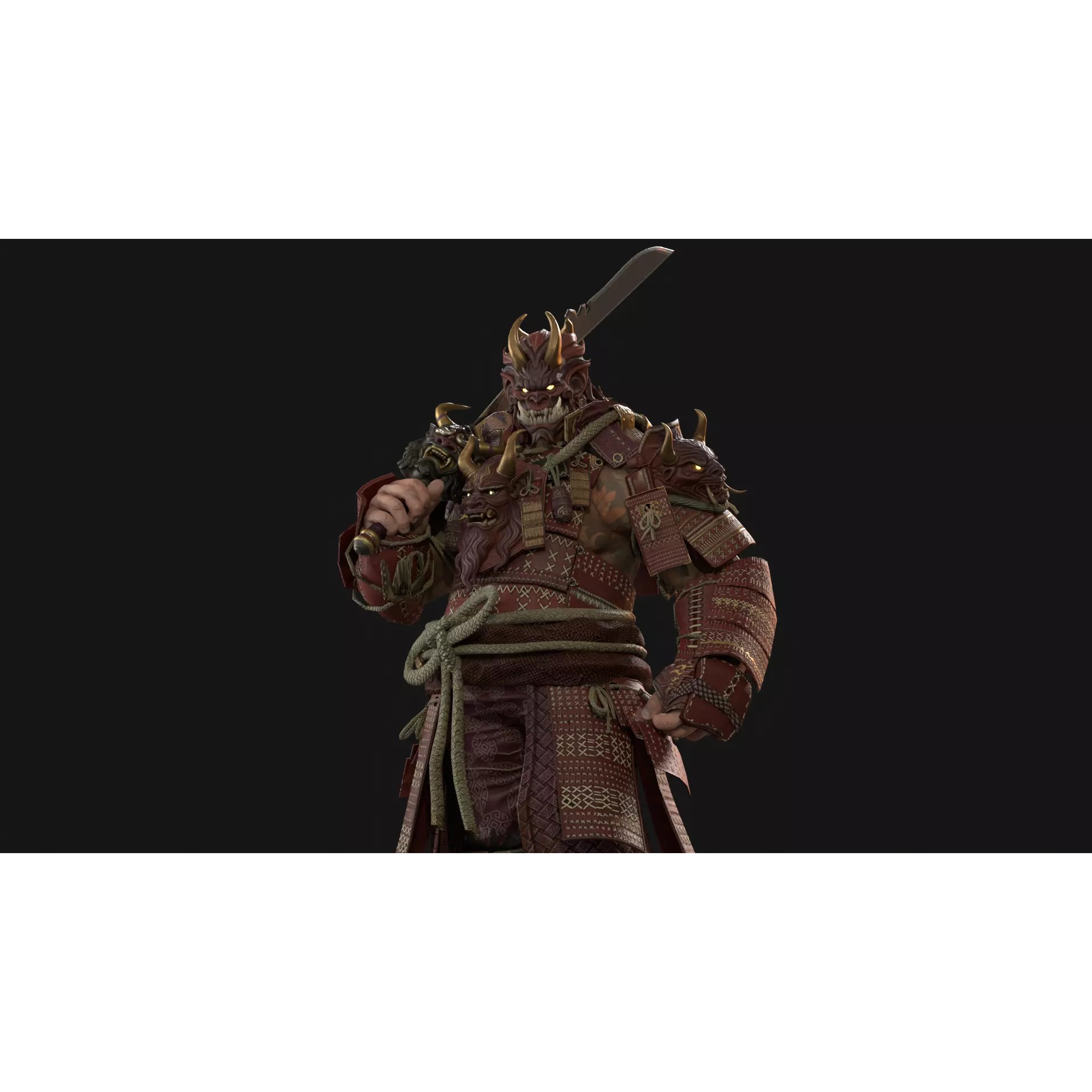 Demon Oni - Low-Poly Game-Ready 3D Model - View 39