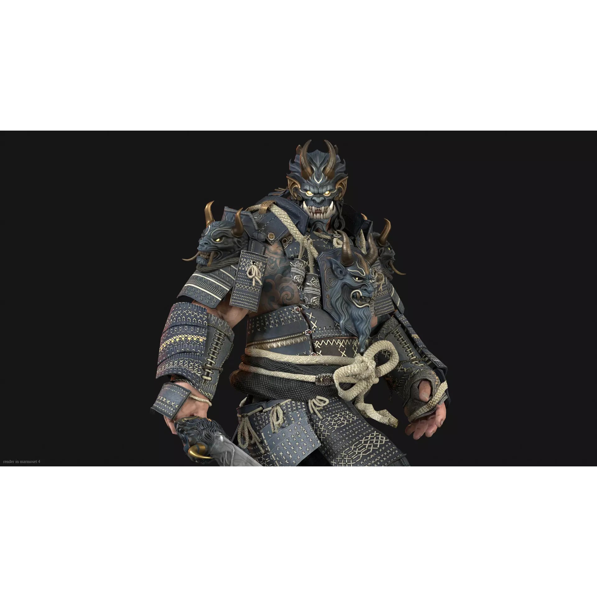 Demon Oni - Low-Poly Game-Ready 3D Model - View 4