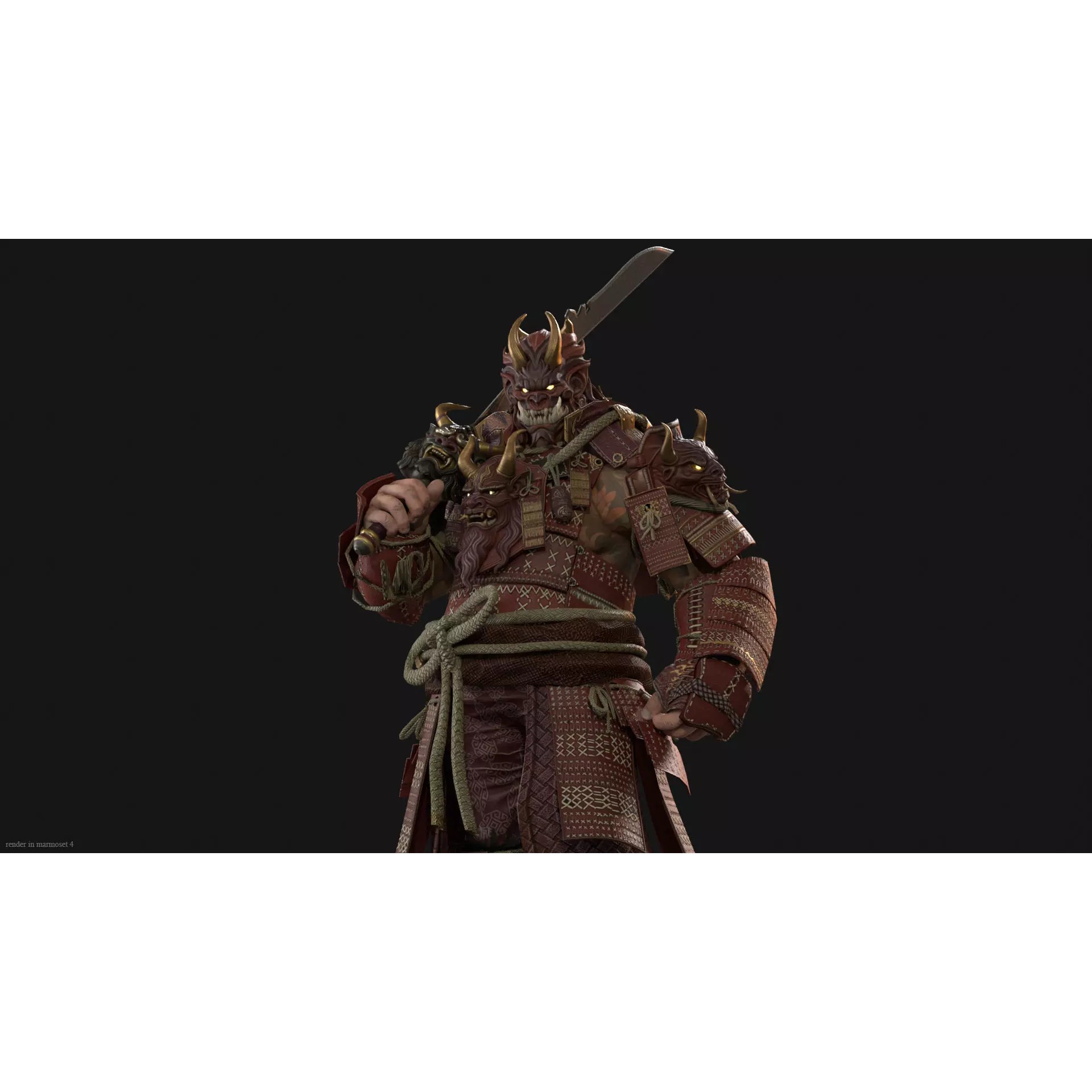 Demon Oni - Low-Poly Game-Ready 3D Model - View 6