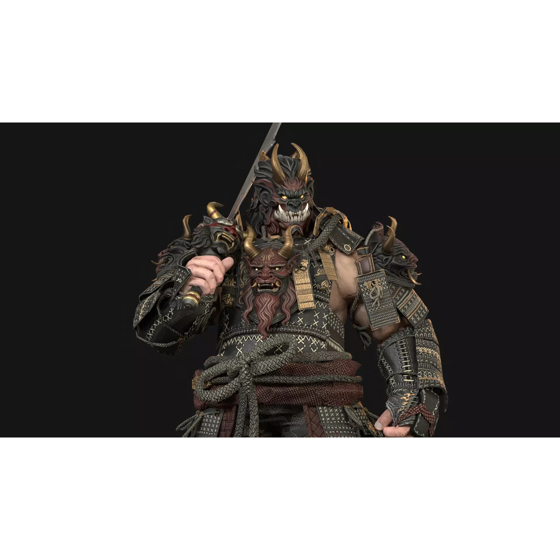Demon Oni - Low-Poly Game-Ready 3D Model - View 8
