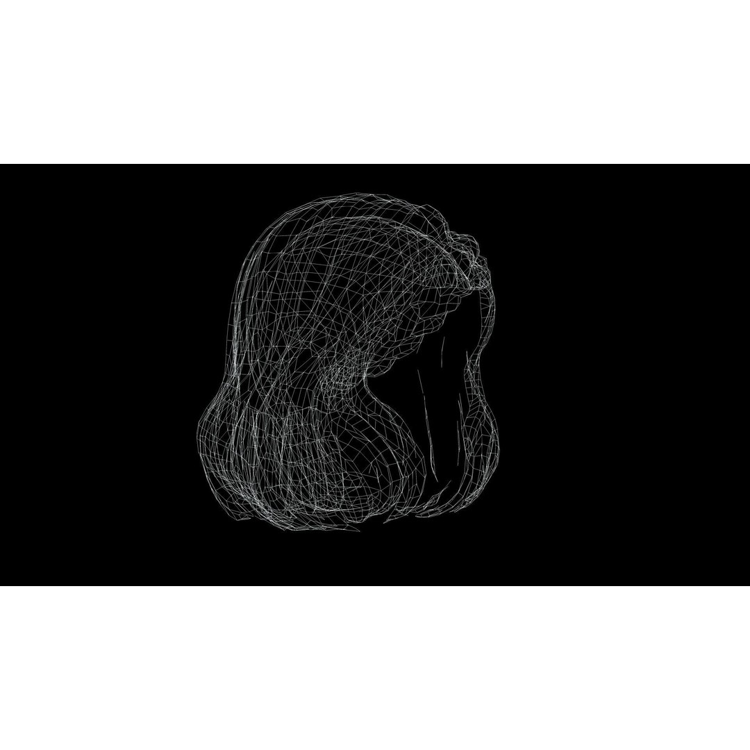 Female Short Hair 3D Model – Low Poly Braid, Game Ready FBX - View 13
