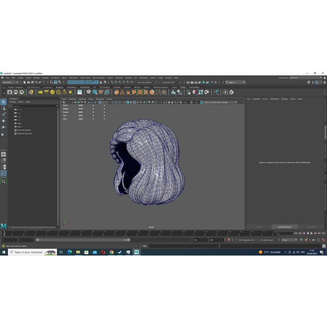 Female Short Hair 3D Model – Low Poly Braid, Game Ready FBX - View 14