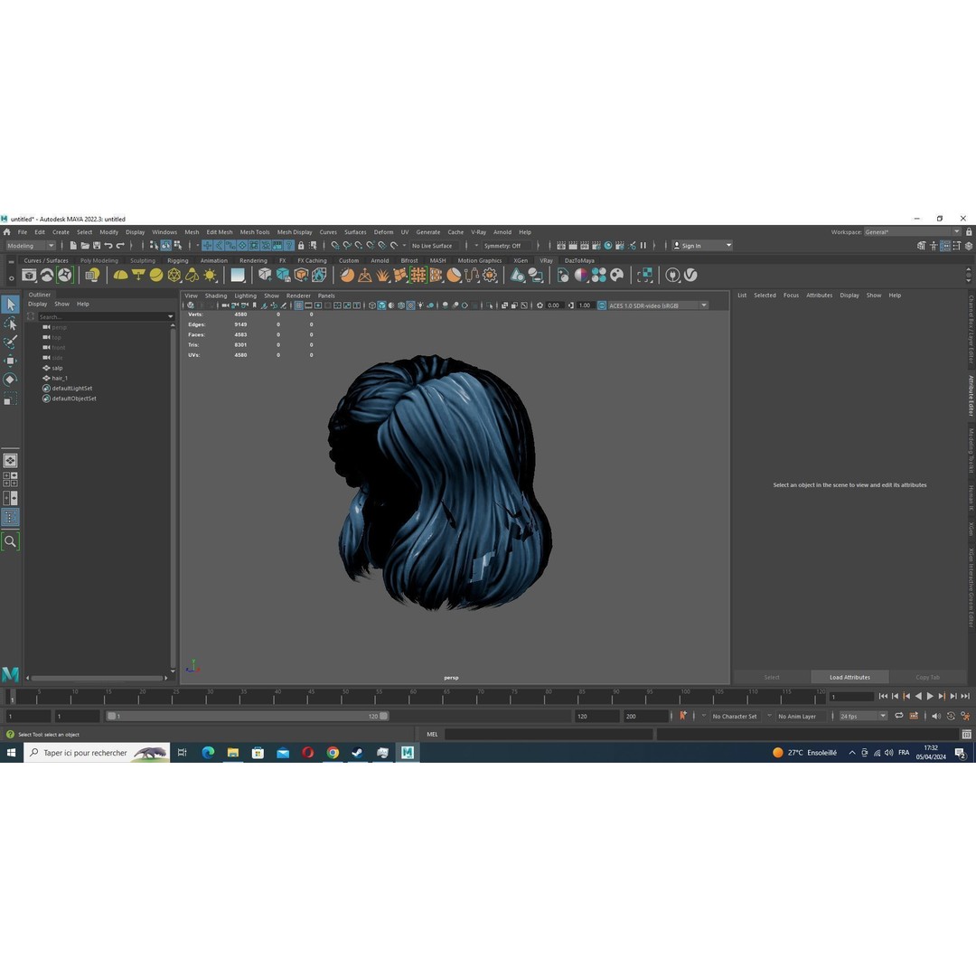 Female Short Hair 3D Model – Low Poly Braid, Game Ready FBX - View 15