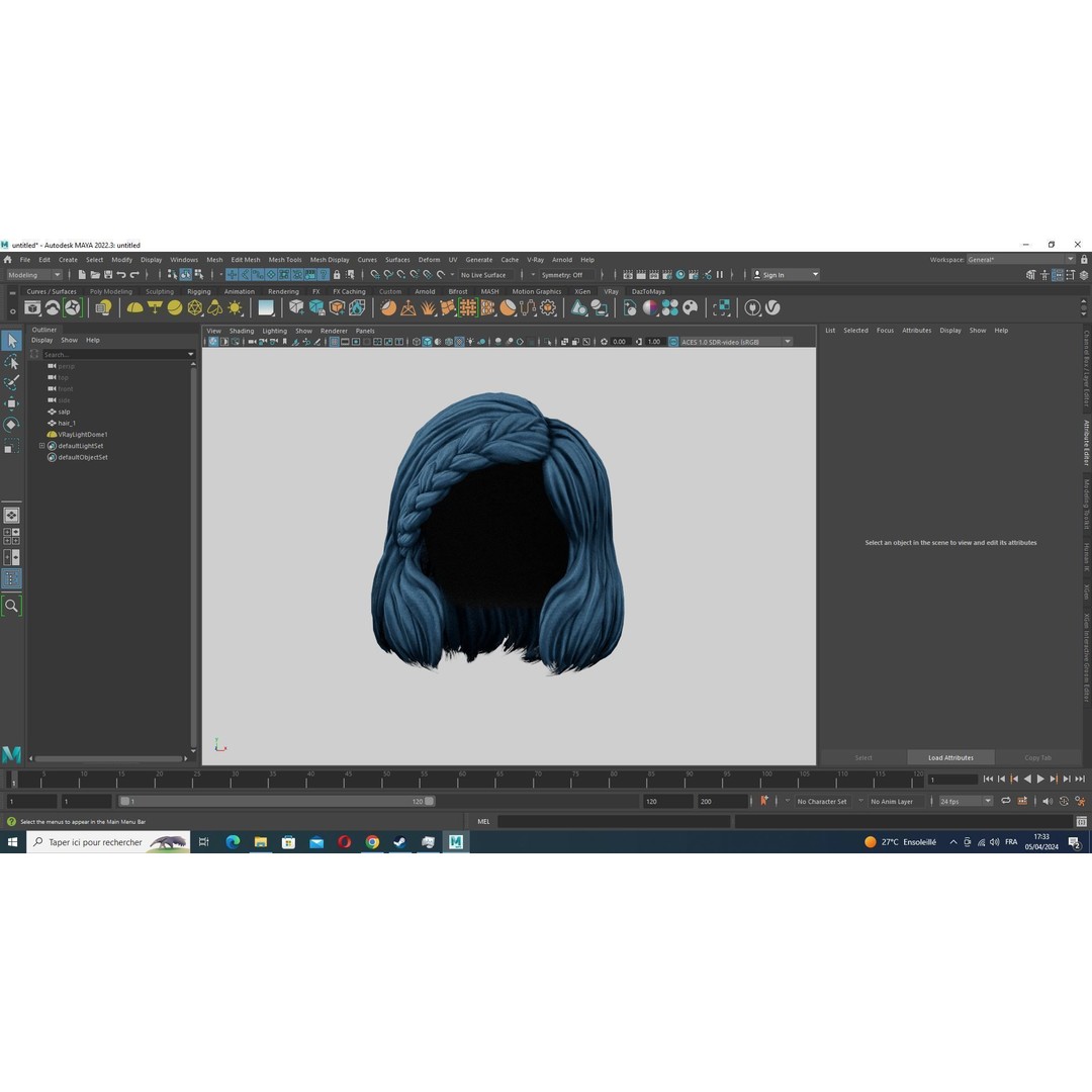 Female Short Hair 3D Model – Low Poly Braid, Game Ready FBX - View 16