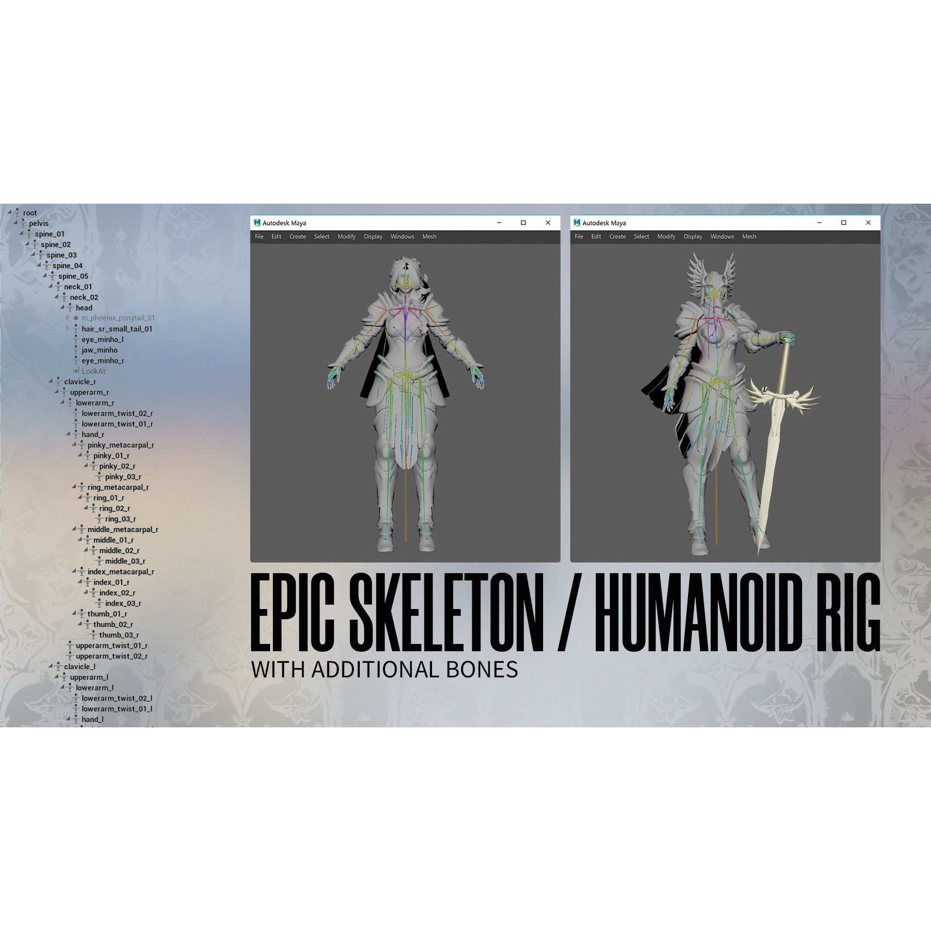 MMORPG Champion Warrior - Low-Poly Game-Ready 3D Model - View 14