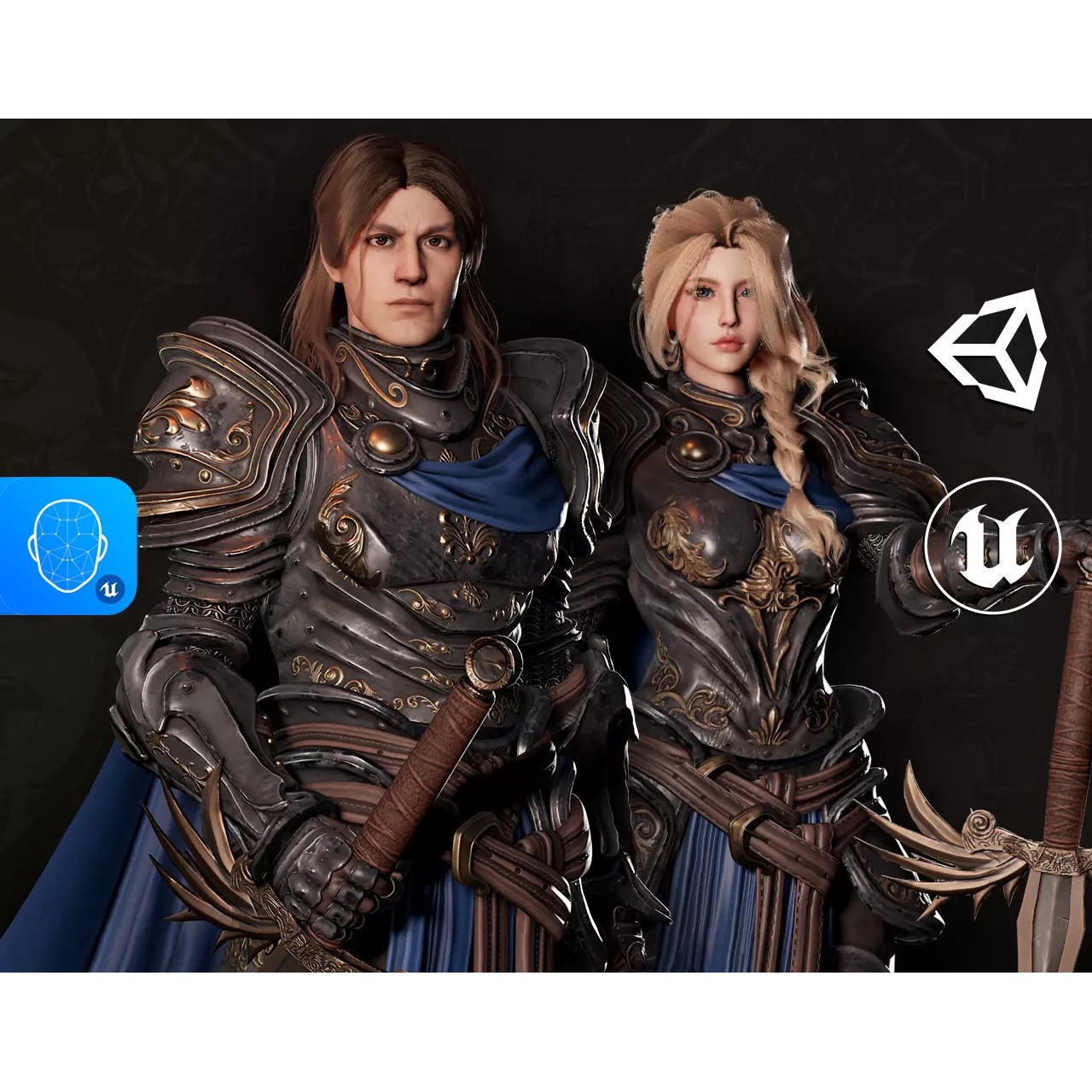 MMORPG Champion Warrior - Low-Poly Game-Ready 3D Model - View 2