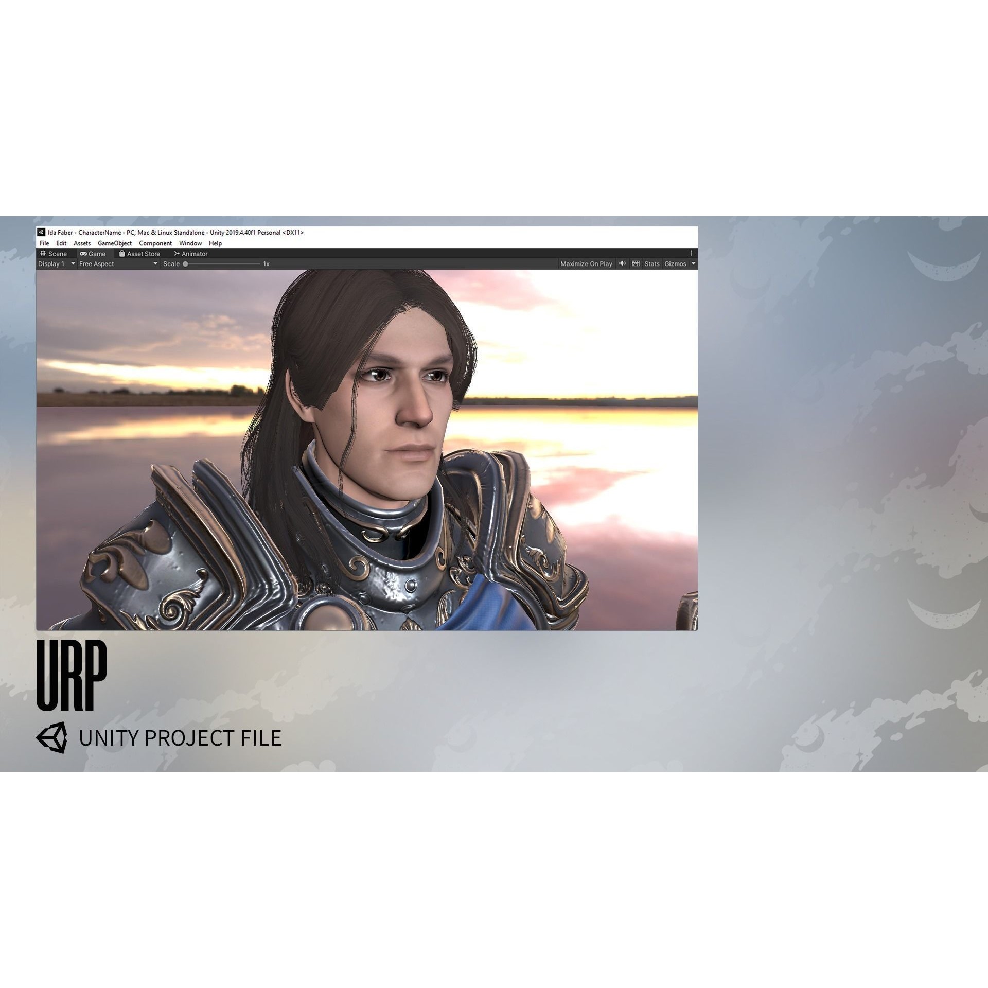 MMORPG Champion Warrior - Low-Poly Game-Ready 3D Model - View 22