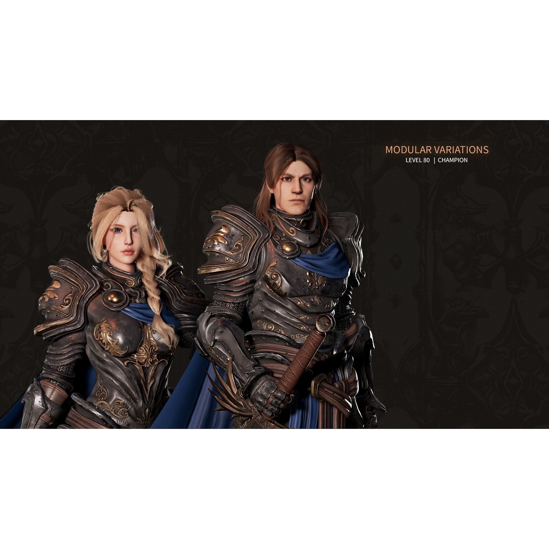 MMORPG Champion Warrior - Low-Poly Game-Ready 3D Model - View 9