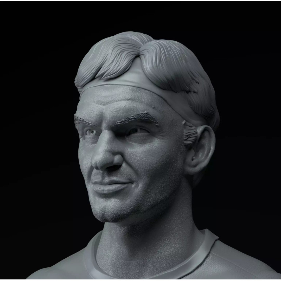 Roger Federer 3D Model – Premium Diorama with Grand Slam Trophies
