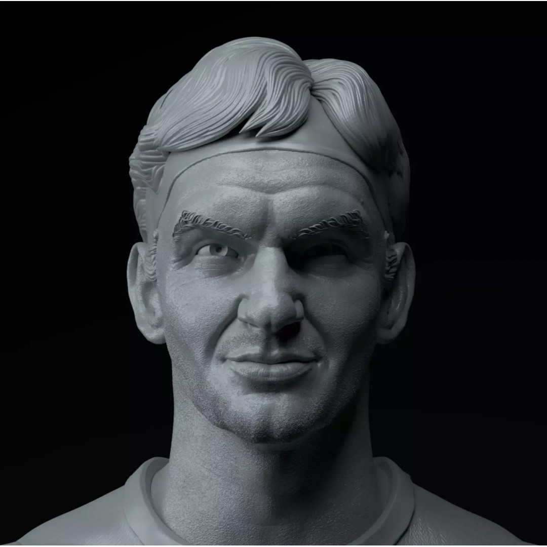 Roger Federer 3D Model – Premium Diorama with Grand Slam Trophies - View 11