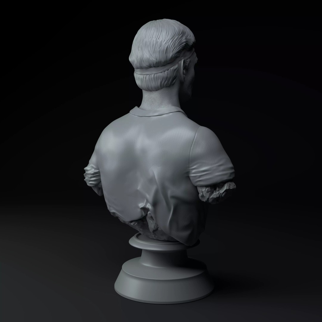 Roger Federer 3D Model – Premium Diorama with Grand Slam Trophies - View 8
