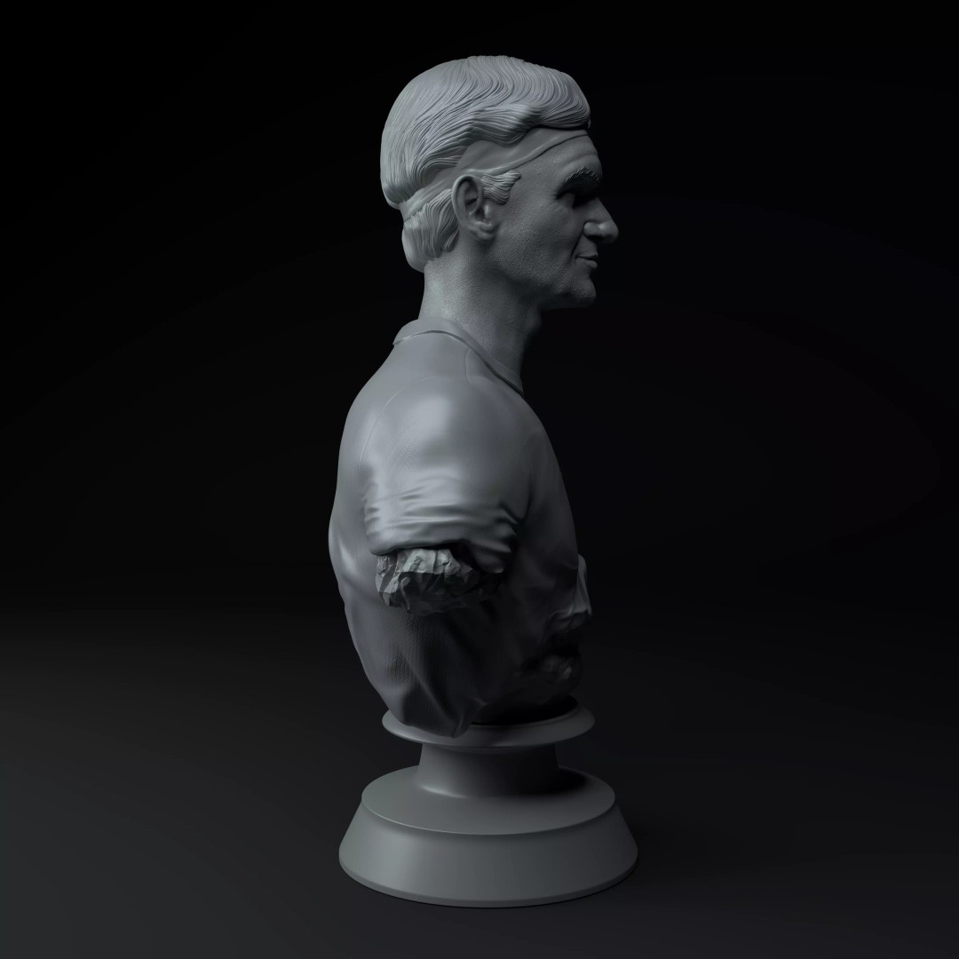 Roger Federer 3D Model – Premium Diorama with Grand Slam Trophies - View 9
