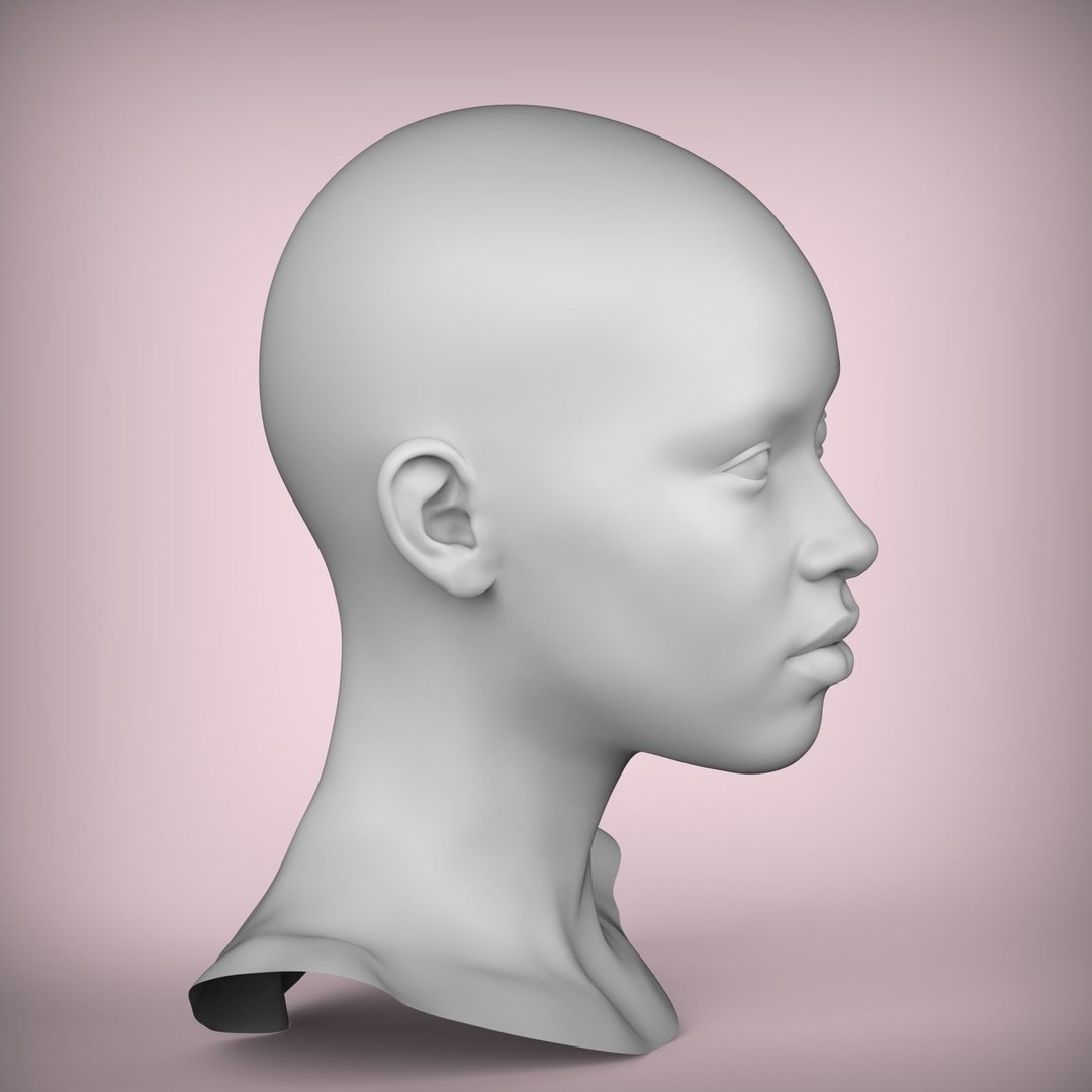 Female Teenager 3D Head Model – High Poly Character Asset, STL - View 5