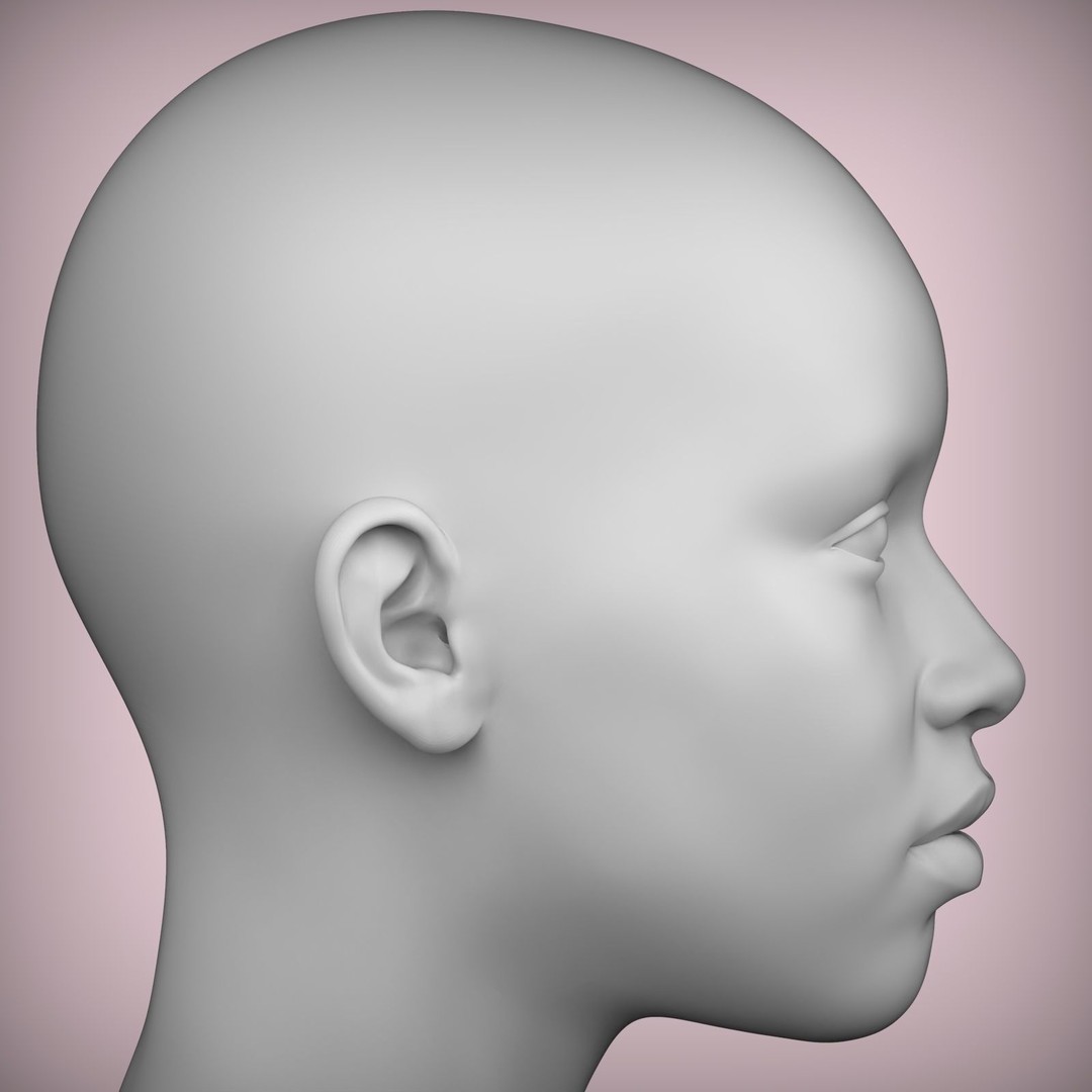 Female Teenager 3D Head Model – High Poly Character Asset, STL - View 6