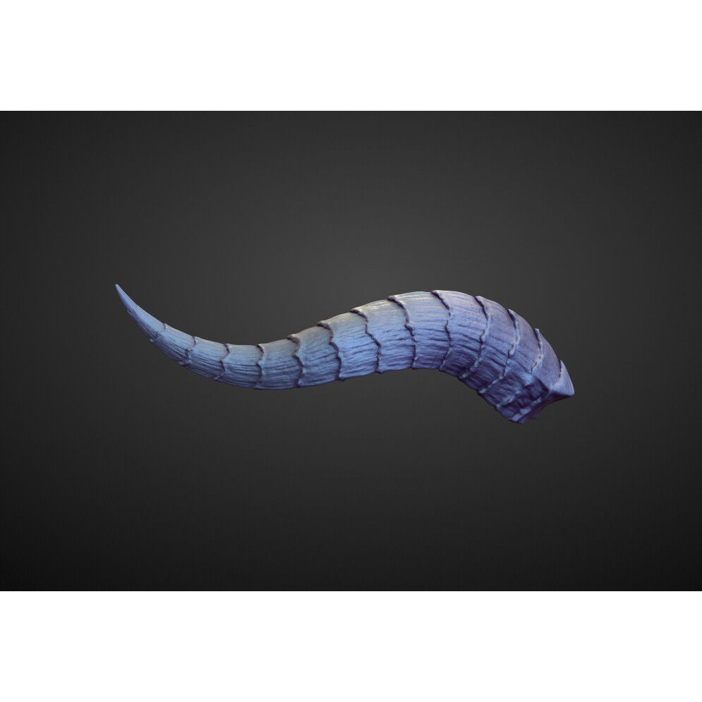 Horn 3D Model – High Poly Sculpture for Character Design, OBJ - View 4