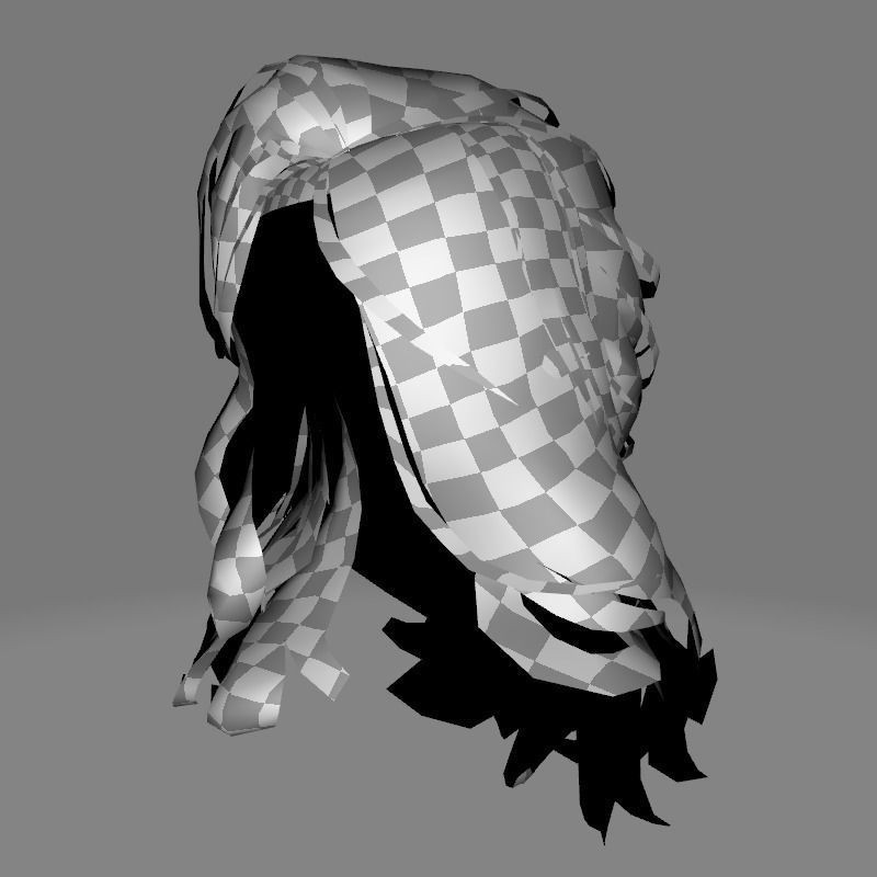 Female Wavy Hair 3D Model – Low Poly Realistic Style, FBX