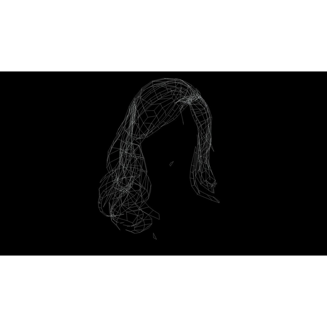Female Wavy Hair 3D Model – Low Poly Realistic Style, FBX - View 13