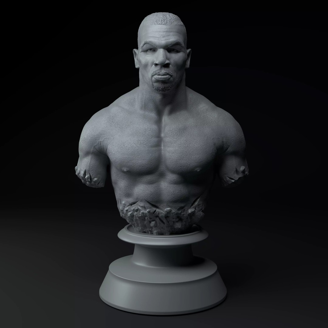 Mike Tyson Boxing Legend 3D Model – Premium Bust for 3D Printing - View 2