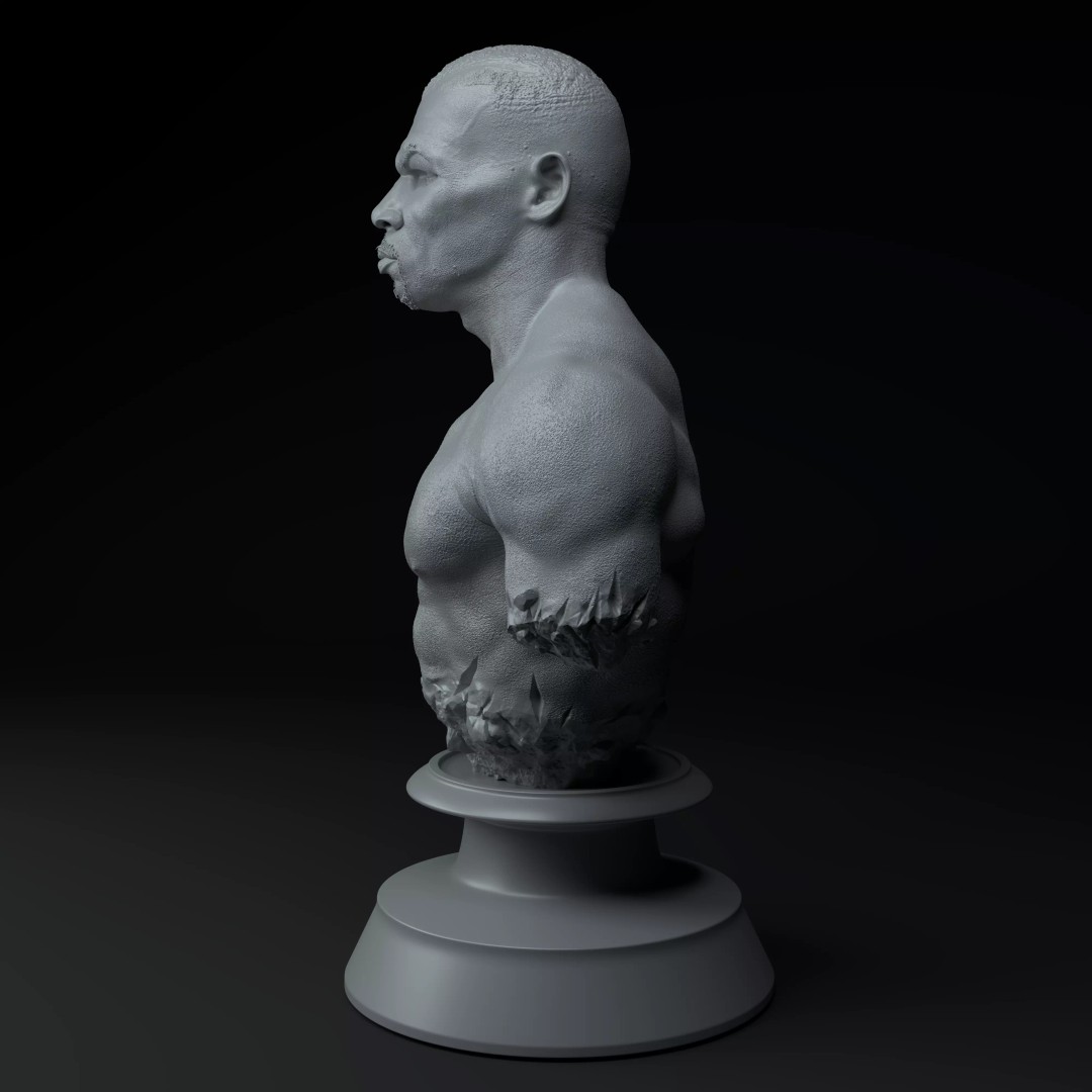 Mike Tyson Boxing Legend 3D Model – Premium Bust for 3D Printing - View 4