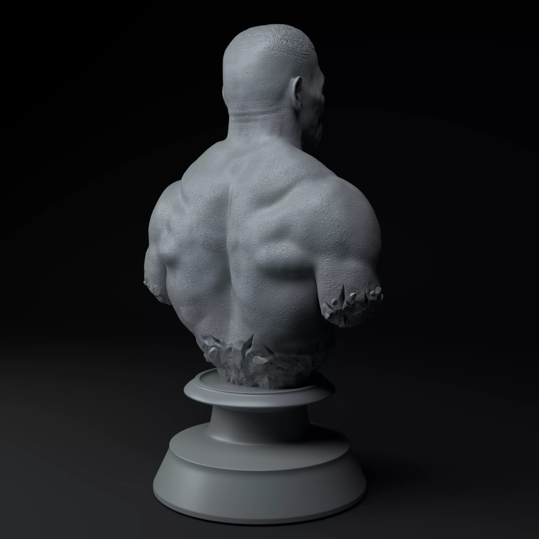 Mike Tyson Boxing Legend 3D Model – Premium Bust for 3D Printing - View 7