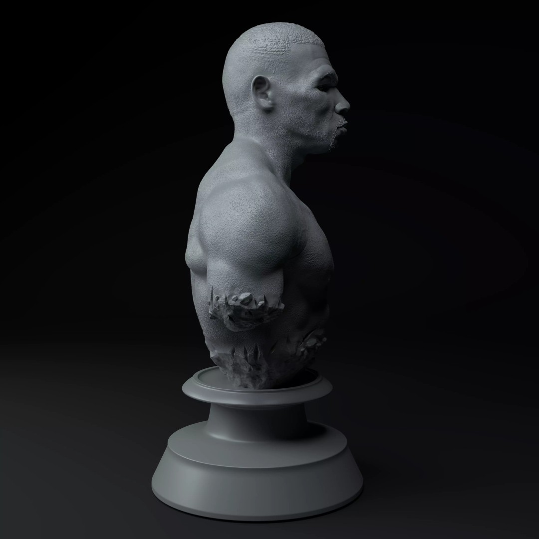 Mike Tyson Boxing Legend 3D Model – Premium Bust for 3D Printing - View 8