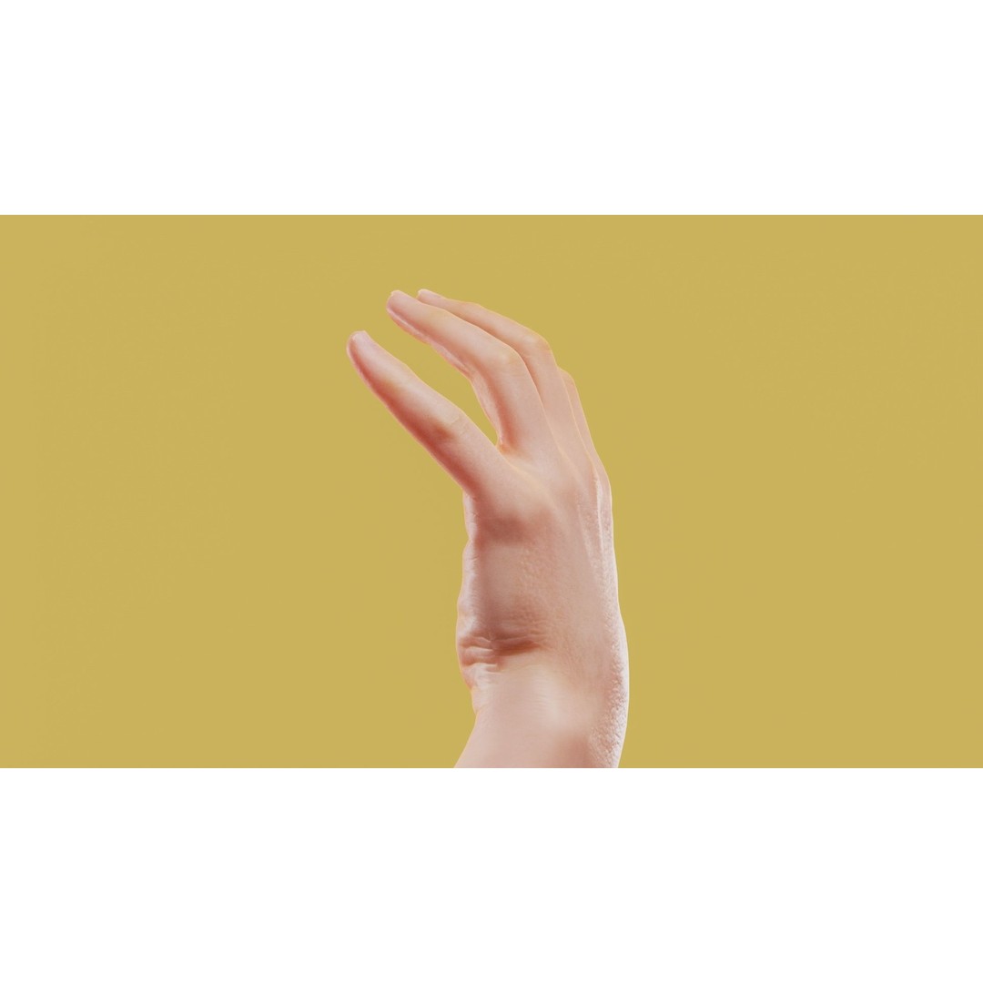 Relaxed Male Hand 3D Model – Low Poly Photogrammetry Asset, FBX - View 10