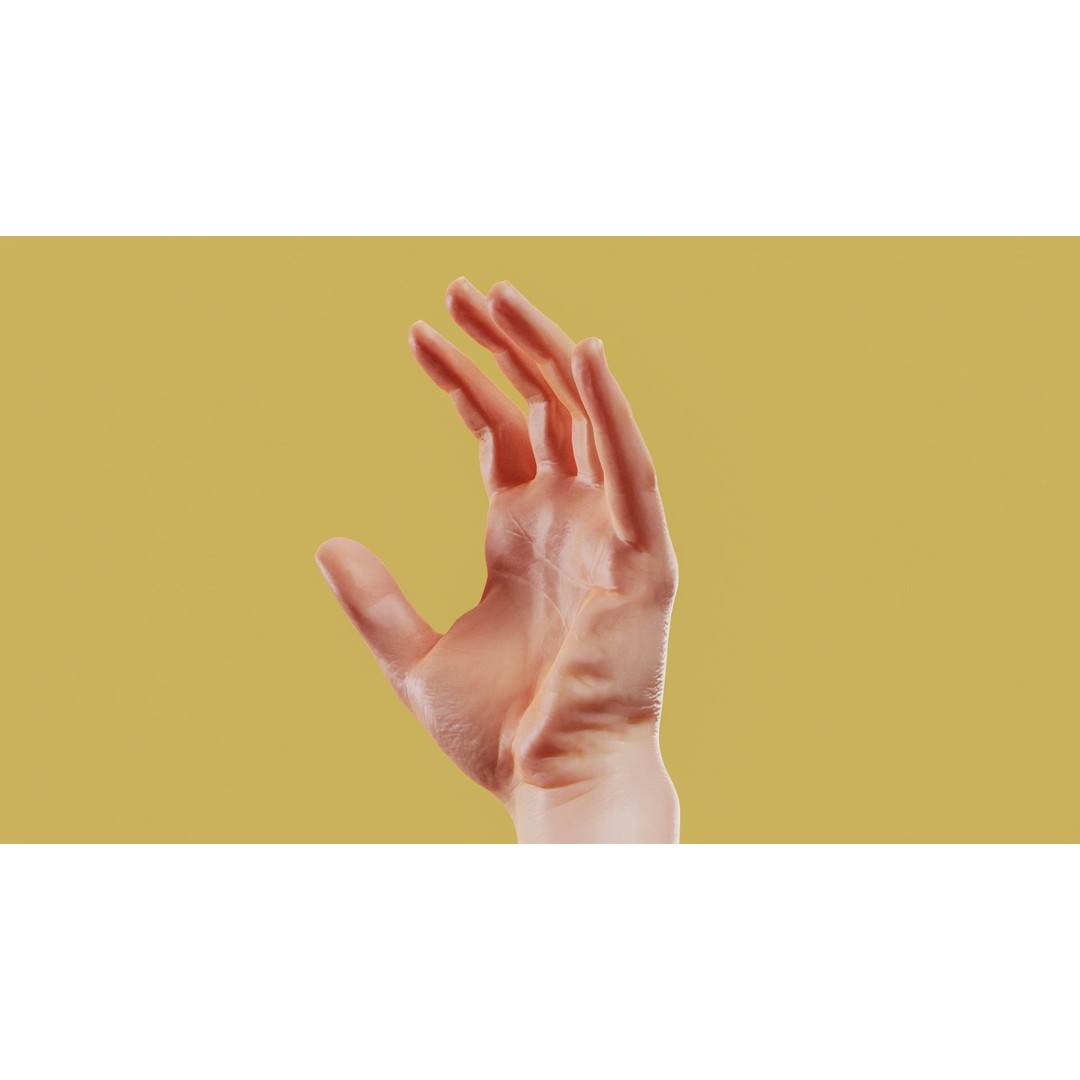 Relaxed Male Hand 3D Model – Low Poly Photogrammetry Asset, FBX - View 12