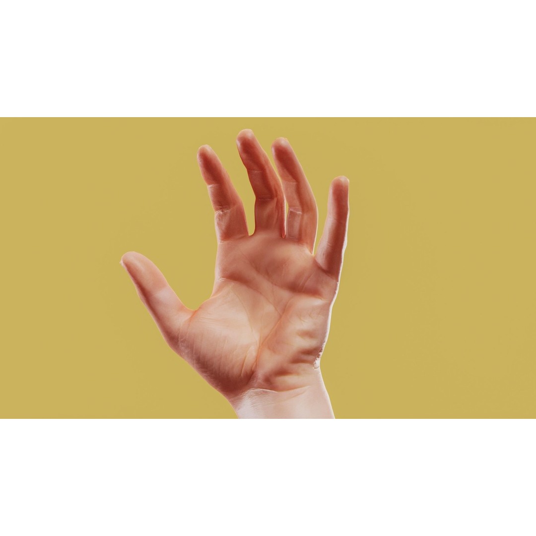 Relaxed Male Hand 3D Model – Low Poly Photogrammetry Asset, FBX - View 13