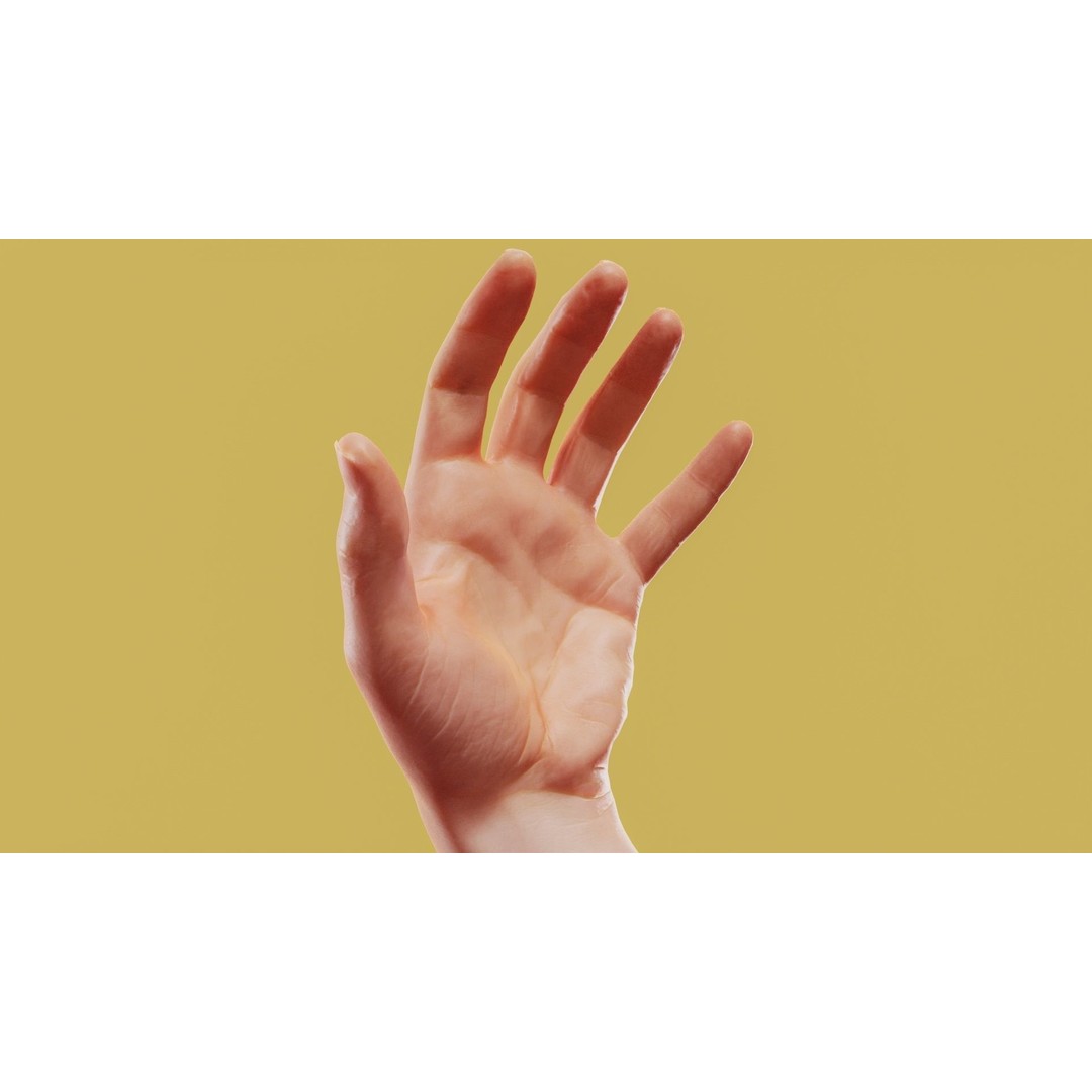 Relaxed Male Hand 3D Model – Low Poly Photogrammetry Asset, FBX - View 3