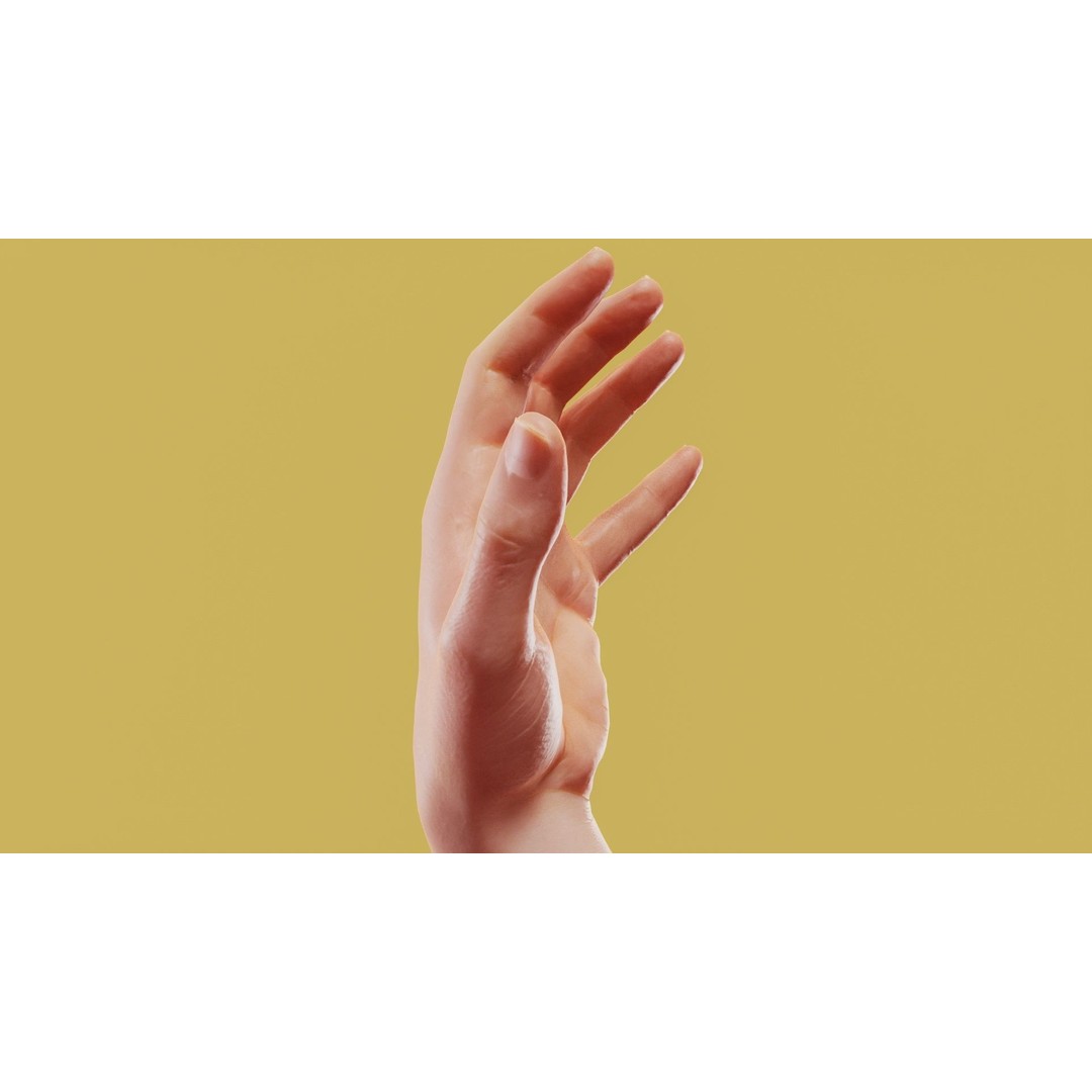 Relaxed Male Hand 3D Model – Low Poly Photogrammetry Asset, FBX - View 4