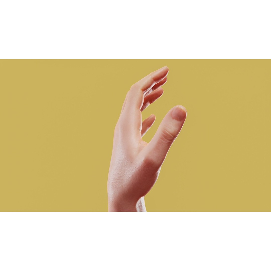 Relaxed Male Hand 3D Model – Low Poly Photogrammetry Asset, FBX - View 5