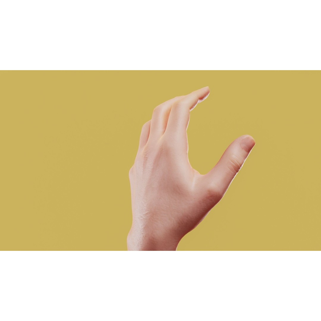Relaxed Male Hand 3D Model – Low Poly Photogrammetry Asset, FBX - View 6