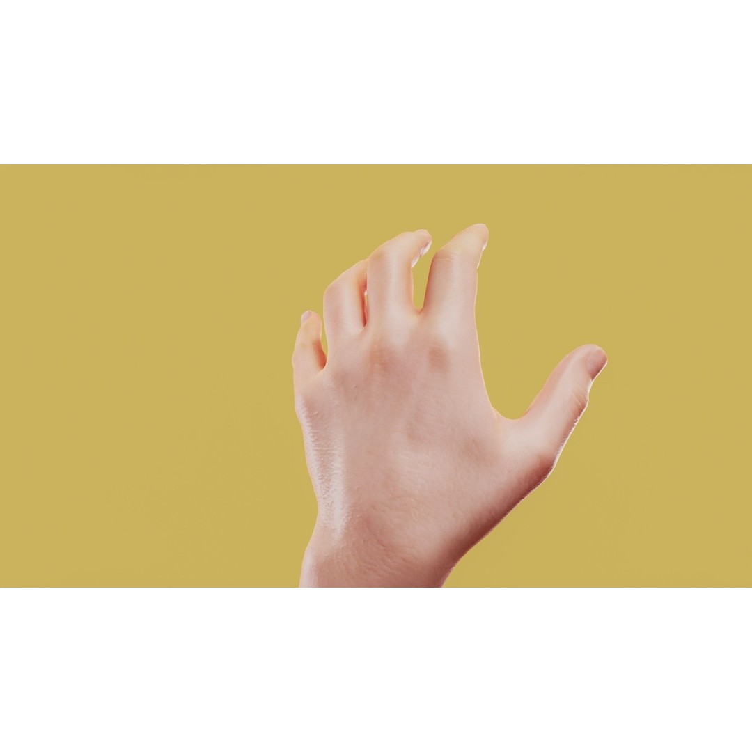 Relaxed Male Hand 3D Model – Low Poly Photogrammetry Asset, FBX - View 7