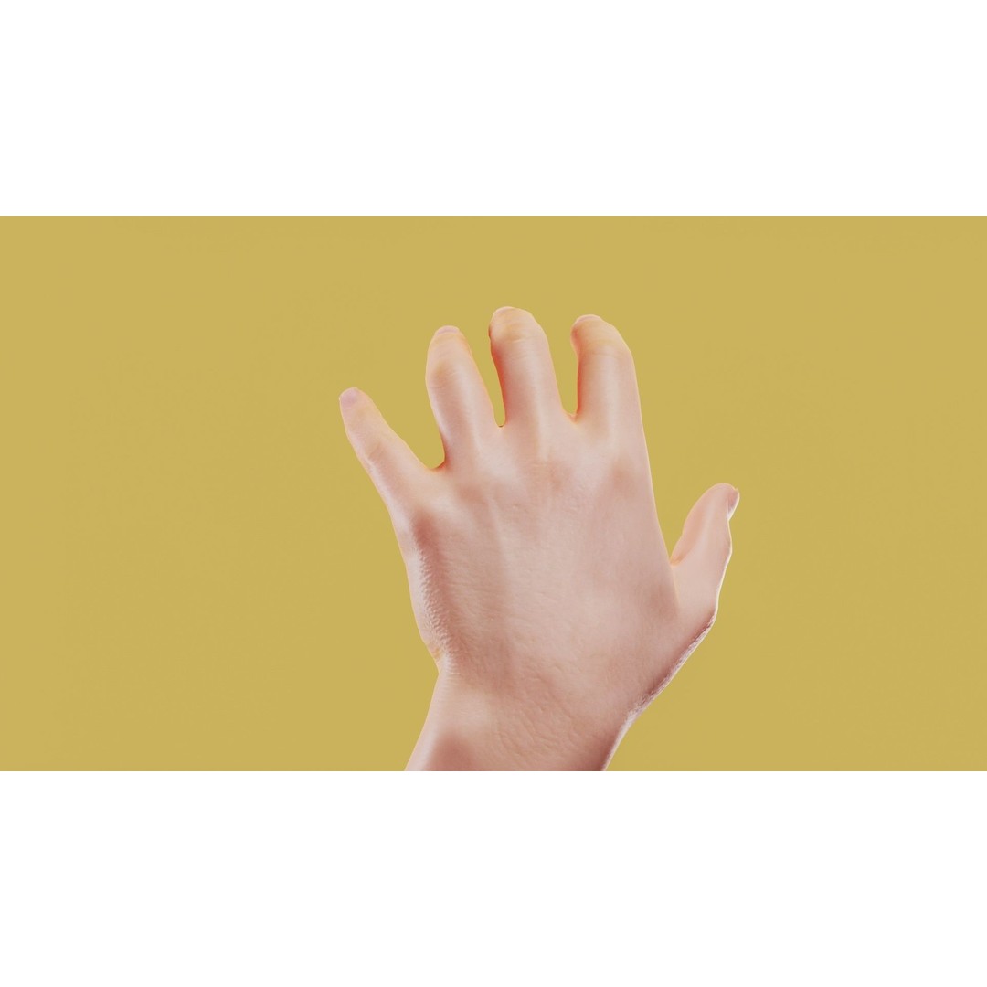 Relaxed Male Hand 3D Model – Low Poly Photogrammetry Asset, FBX - View 8