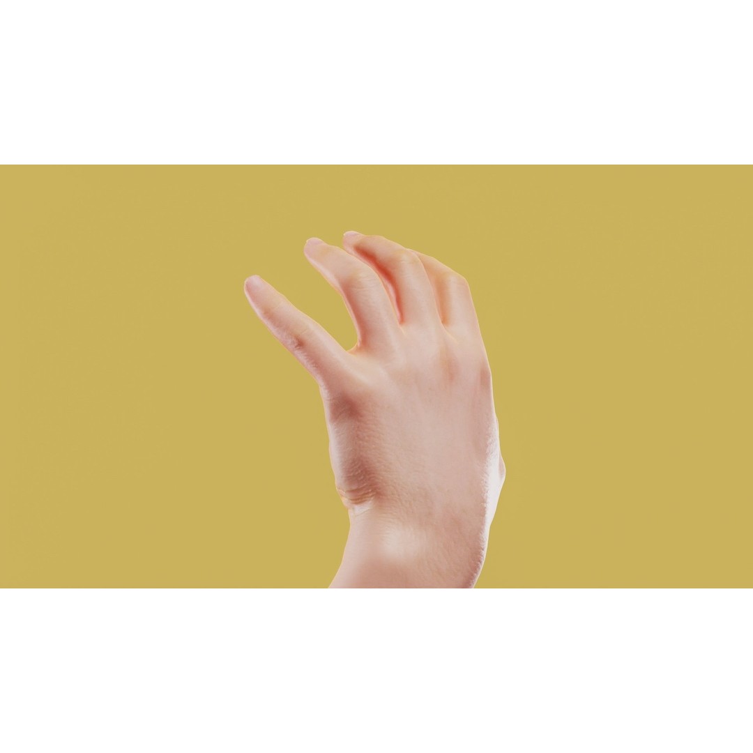 Relaxed Male Hand 3D Model – Low Poly Photogrammetry Asset, FBX - View 9