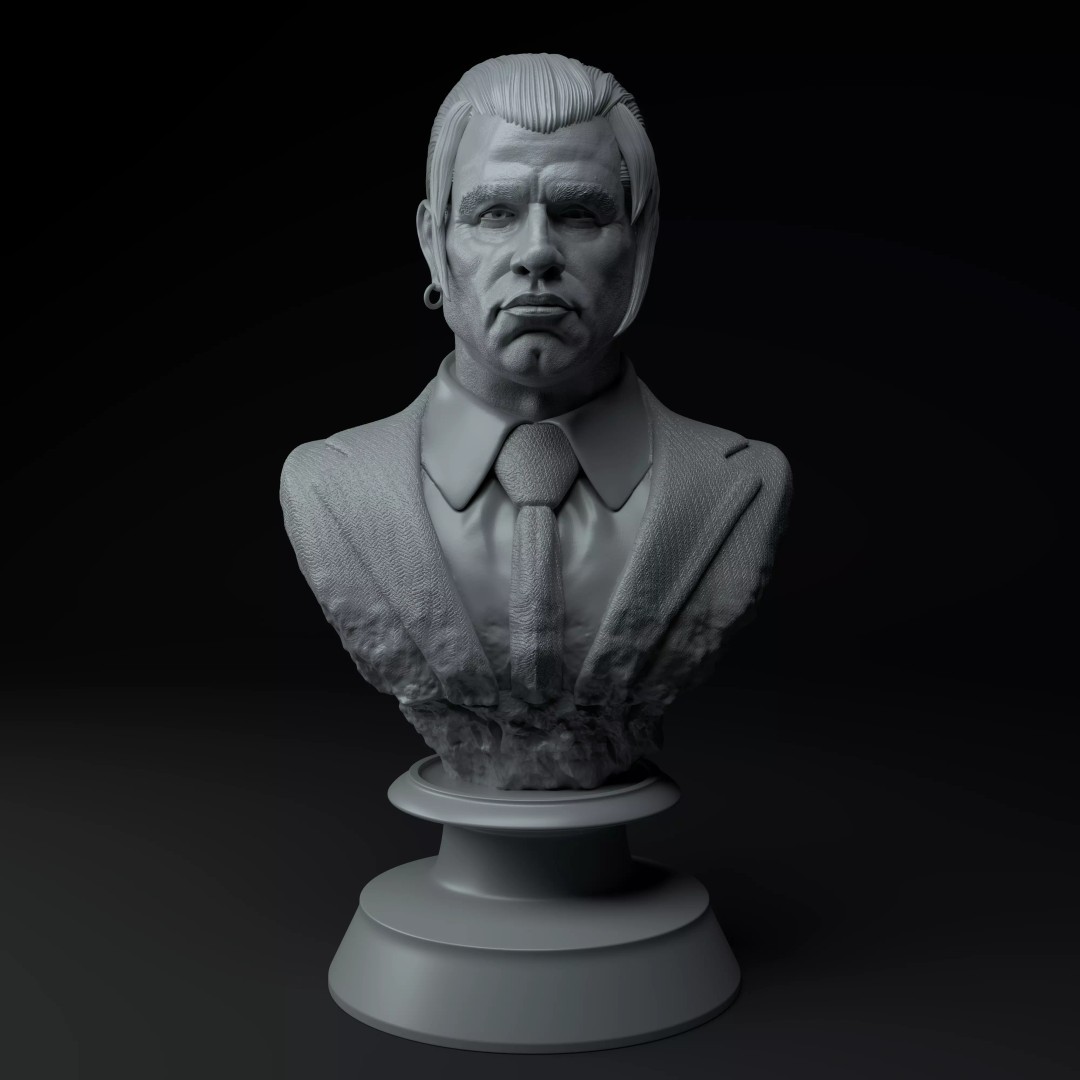 Vincent Vega 3D Model – Premium Bust for 3D Printing, STL - View 3