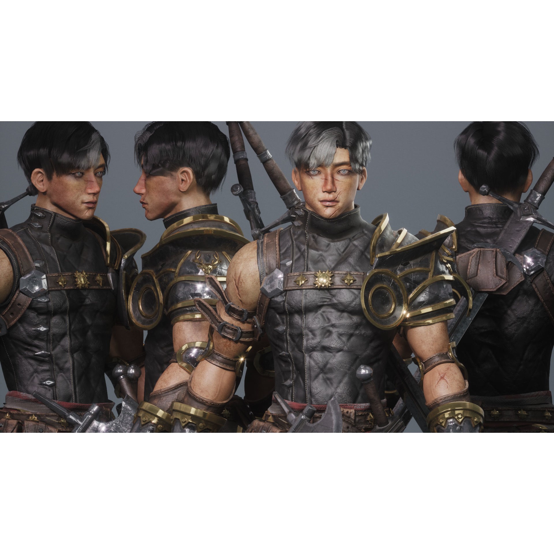 Gladiator Warrior - Low-Poly Game-Ready 3D Model - View 5