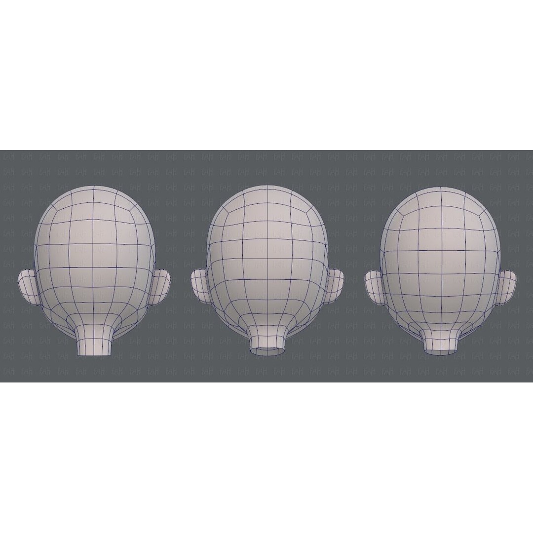 Children Head 3D Model – Low Poly Cartoon Character for Animation - View 15