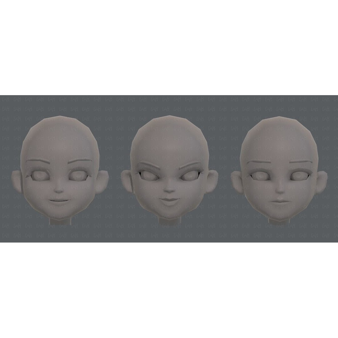 Children Head 3D Model – Low Poly Cartoon Character for Animation - View 19