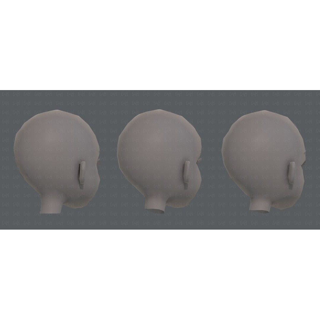Children Head 3D Model – Low Poly Cartoon Character for Animation - View 22