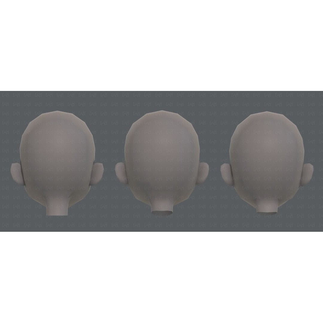 Children Head 3D Model – Low Poly Cartoon Character for Animation - View 23