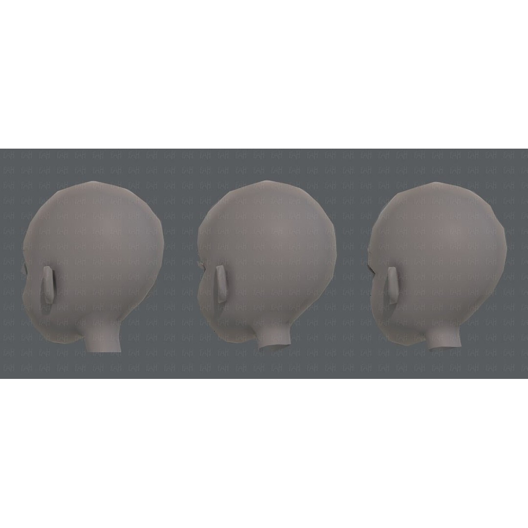 Children Head 3D Model – Low Poly Cartoon Character for Animation - View 24