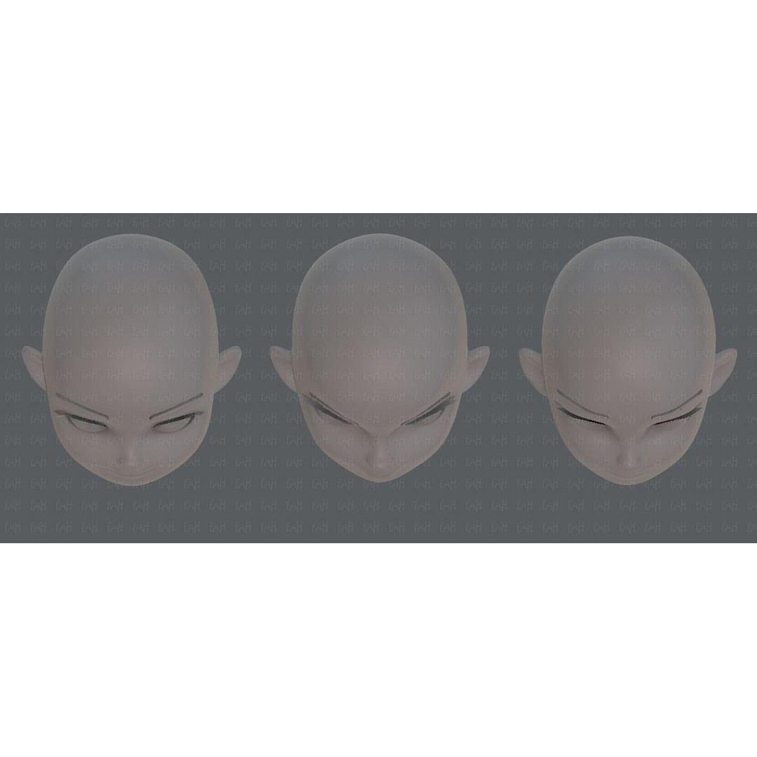 Children Head 3D Model – Low Poly Cartoon Character for Animation - View 39