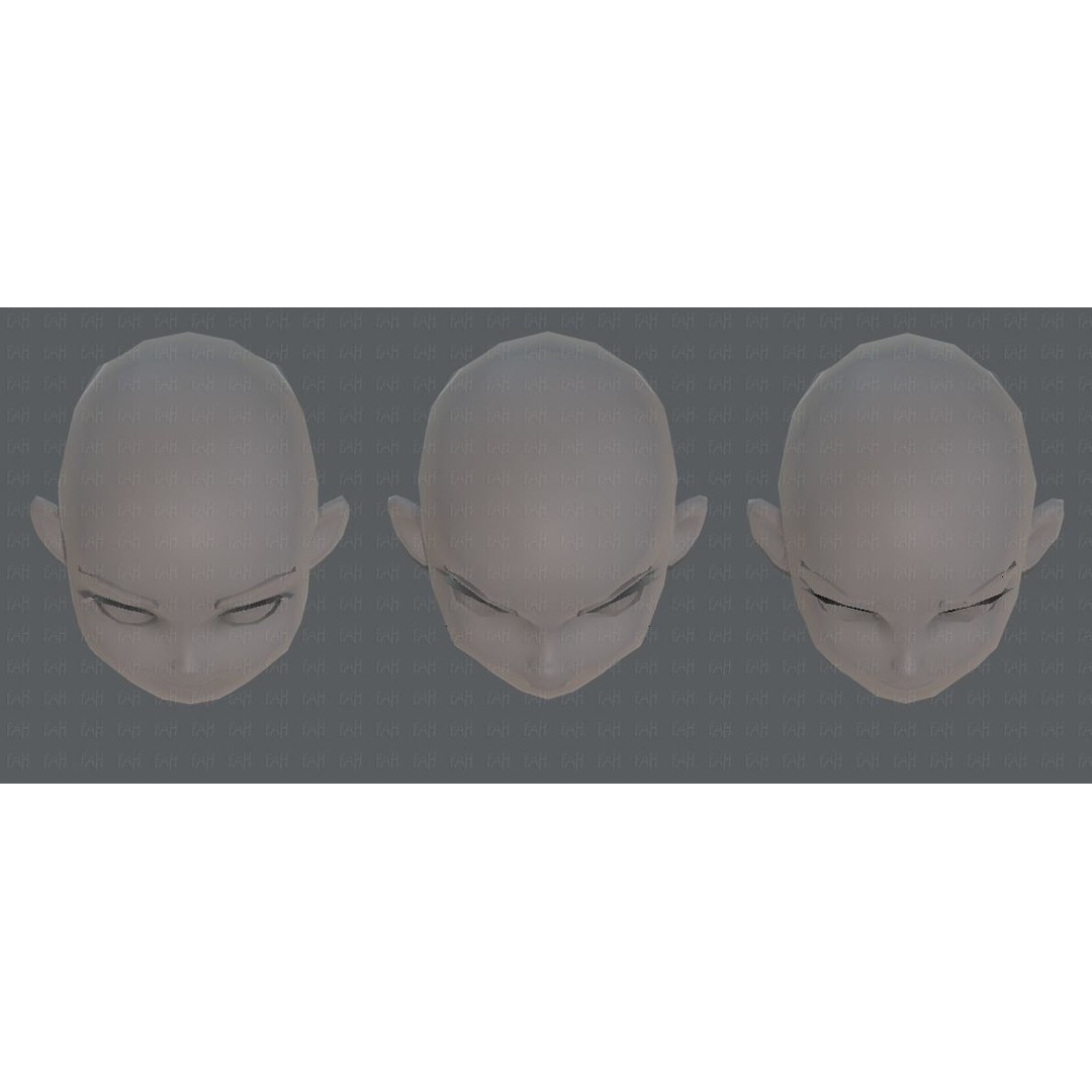 Children Head 3D Model – Low Poly Cartoon Character for Animation - View 41