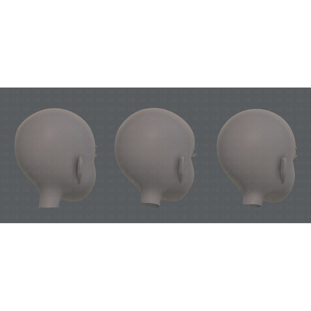 Children Head 3D Model – Low Poly Cartoon Character for Animation - View 6