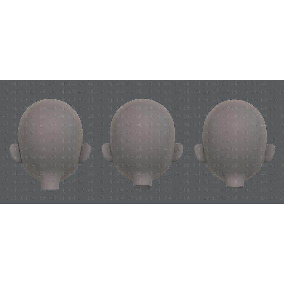 Children Head 3D Model – Low Poly Cartoon Character for Animation - View 7