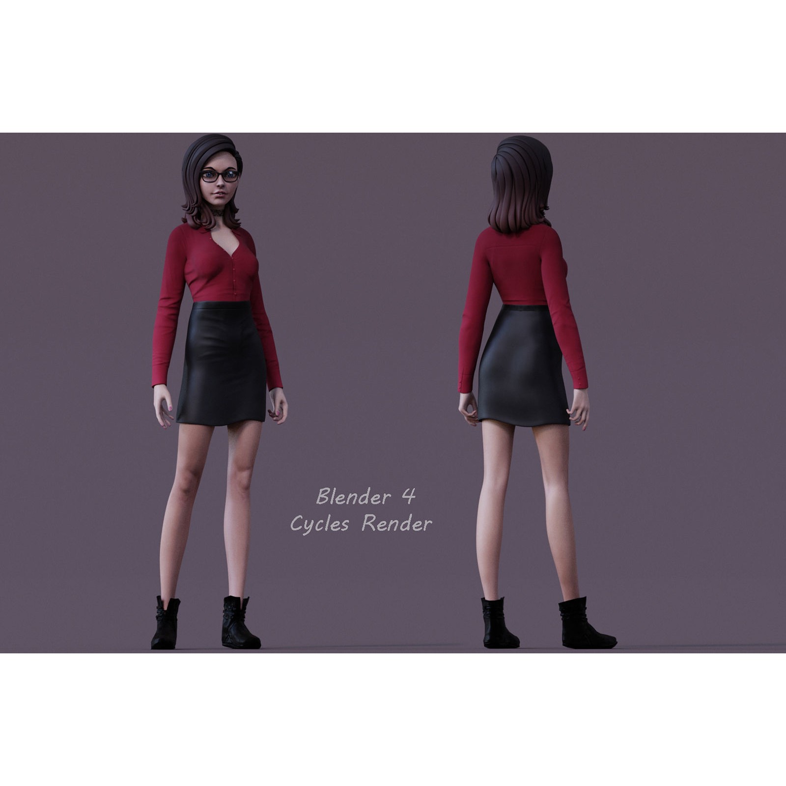 Cartoon Girl Rig - Low-Poly Game-Ready 3D Model - View 10