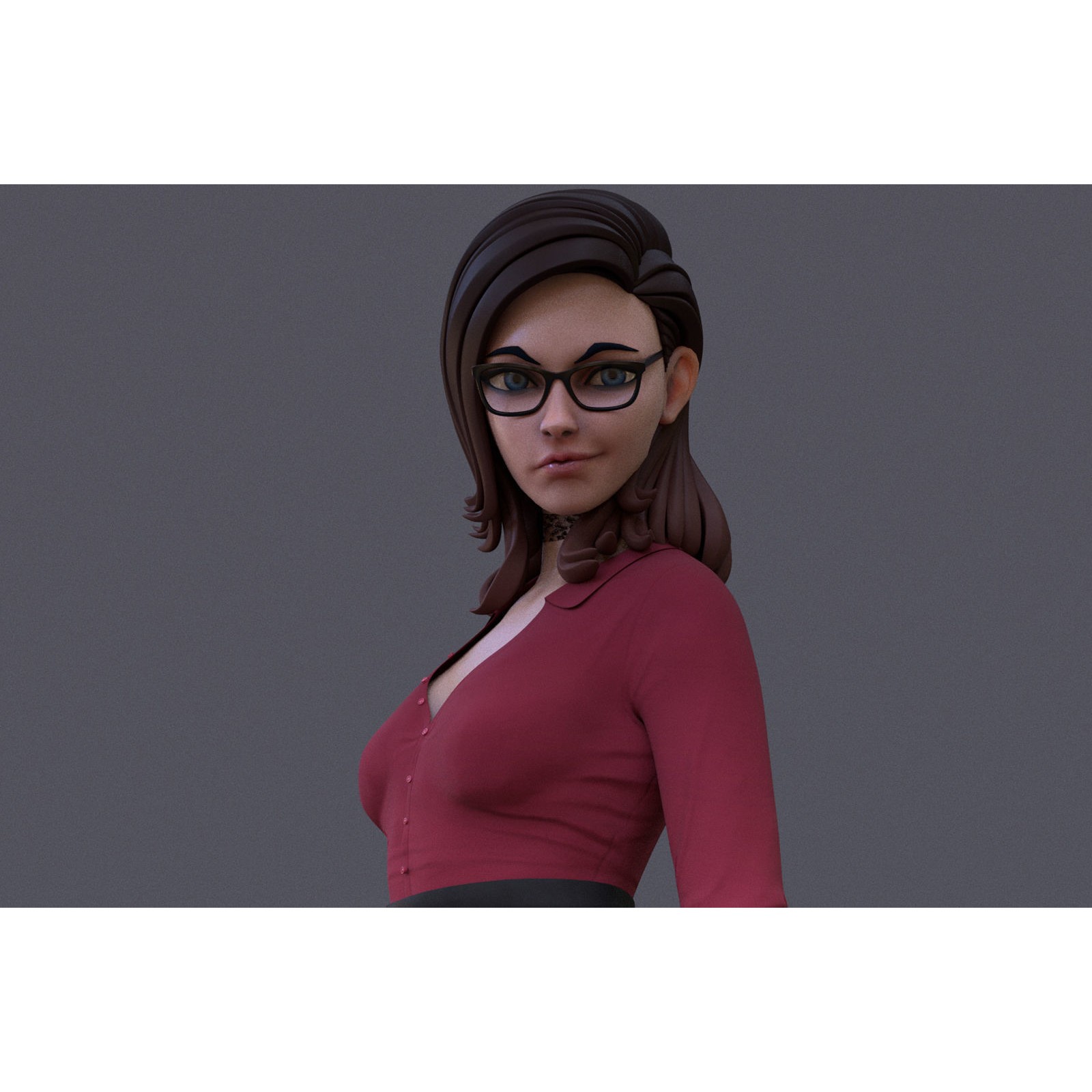 Cartoon Girl Rig - Low-Poly Game-Ready 3D Model - View 7